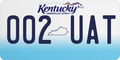 KY license plate 002UAT