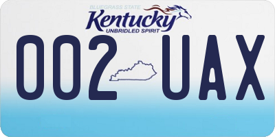 KY license plate 002UAX