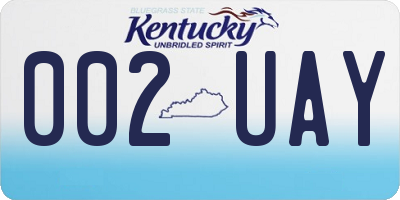 KY license plate 002UAY