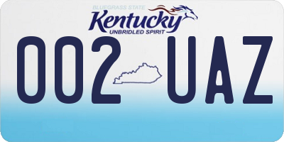 KY license plate 002UAZ