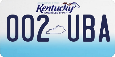 KY license plate 002UBA