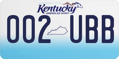 KY license plate 002UBB