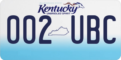KY license plate 002UBC