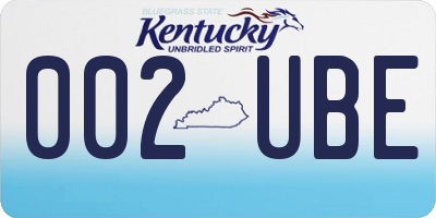 KY license plate 002UBE