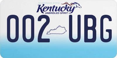 KY license plate 002UBG