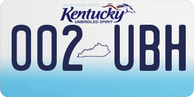 KY license plate 002UBH