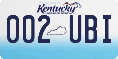 KY license plate 002UBI