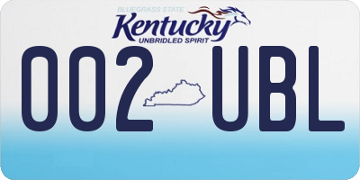 KY license plate 002UBL