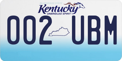 KY license plate 002UBM
