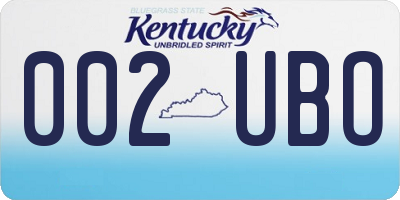KY license plate 002UBO