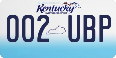 KY license plate 002UBP