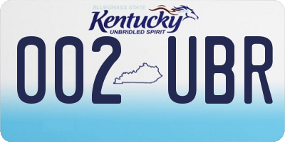 KY license plate 002UBR