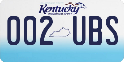 KY license plate 002UBS