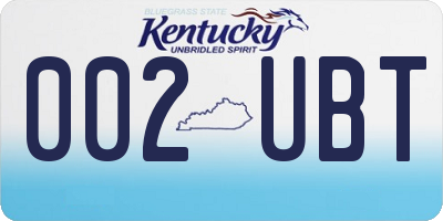 KY license plate 002UBT