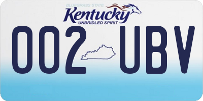 KY license plate 002UBV