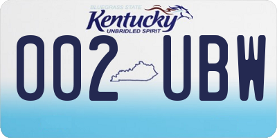 KY license plate 002UBW