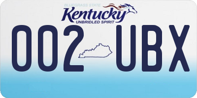 KY license plate 002UBX