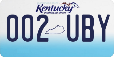 KY license plate 002UBY