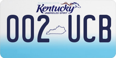 KY license plate 002UCB