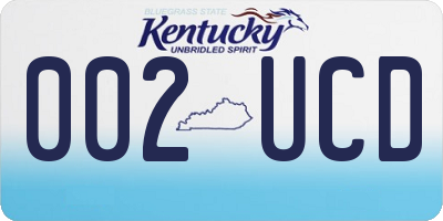 KY license plate 002UCD