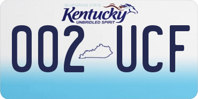 KY license plate 002UCF