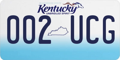 KY license plate 002UCG