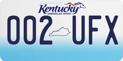 KY license plate 002UFX