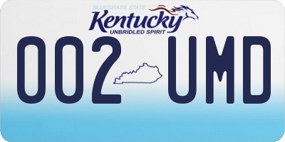 KY license plate 002UMD