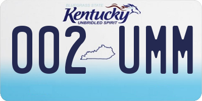 KY license plate 002UMM