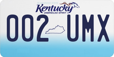KY license plate 002UMX