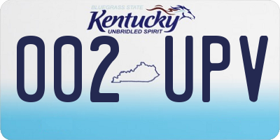 KY license plate 002UPV