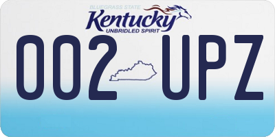 KY license plate 002UPZ
