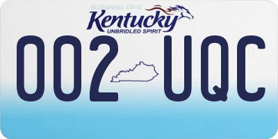 KY license plate 002UQC