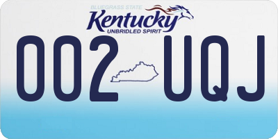 KY license plate 002UQJ