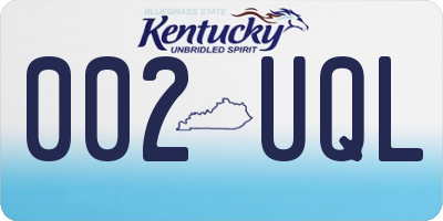 KY license plate 002UQL