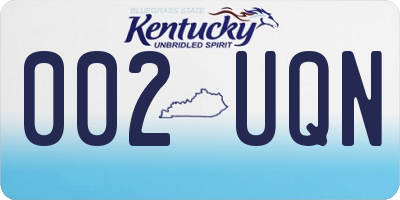 KY license plate 002UQN