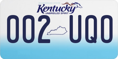 KY license plate 002UQO