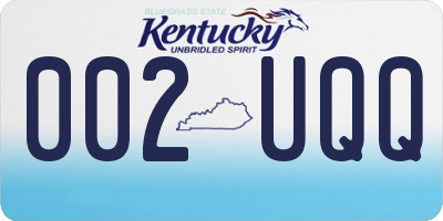 KY license plate 002UQQ