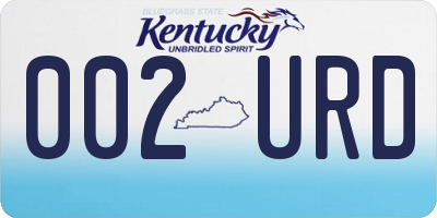 KY license plate 002URD