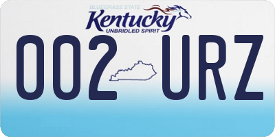 KY license plate 002URZ