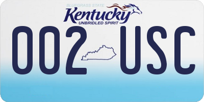 KY license plate 002USC