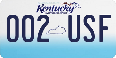 KY license plate 002USF