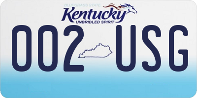 KY license plate 002USG