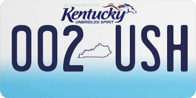 KY license plate 002USH