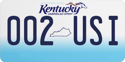 KY license plate 002USI