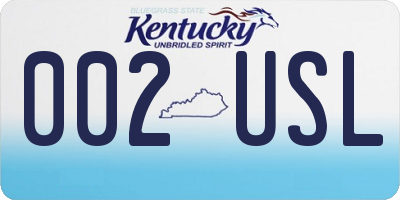 KY license plate 002USL