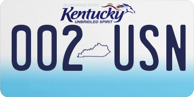 KY license plate 002USN