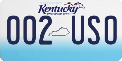 KY license plate 002USO