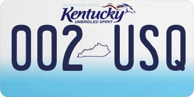 KY license plate 002USQ