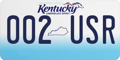 KY license plate 002USR